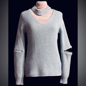 Guess arm zippers shaker knit sweater